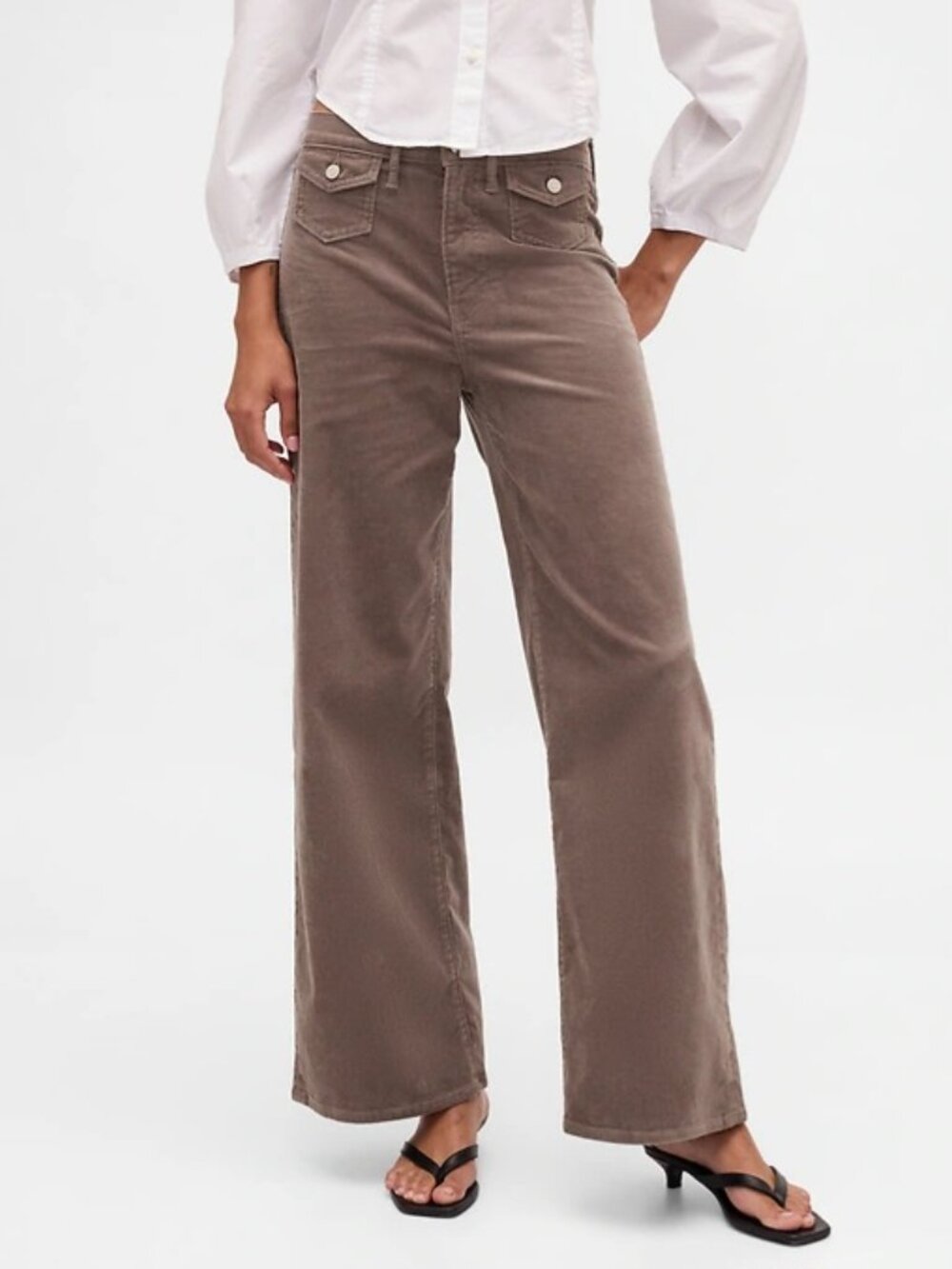 Gap High Rise Stride Wide Leg Corduroy Plymouth Rock Pant NWOT - Picture 7 of 10